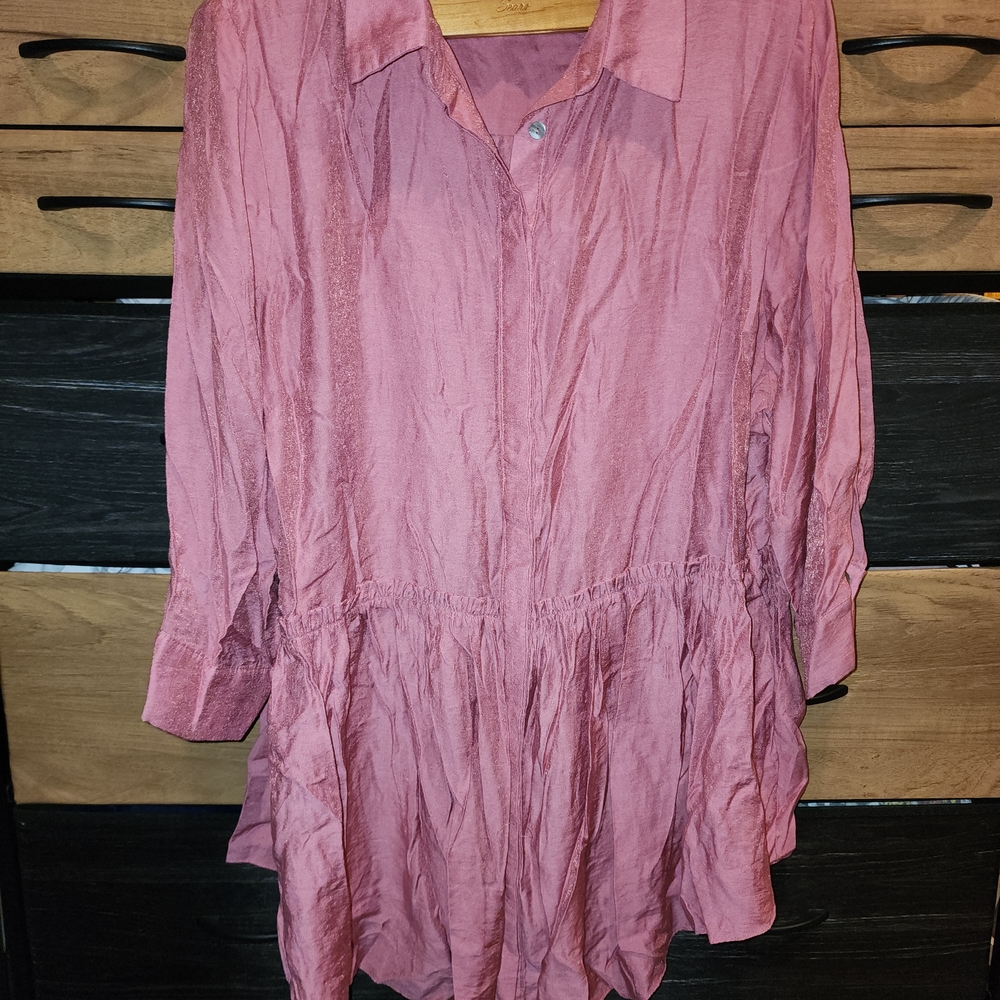 Finity Mauve Tunic Blouse Size L